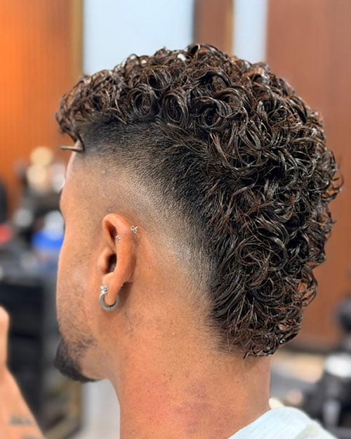 Curly Burst Fade Mohawk