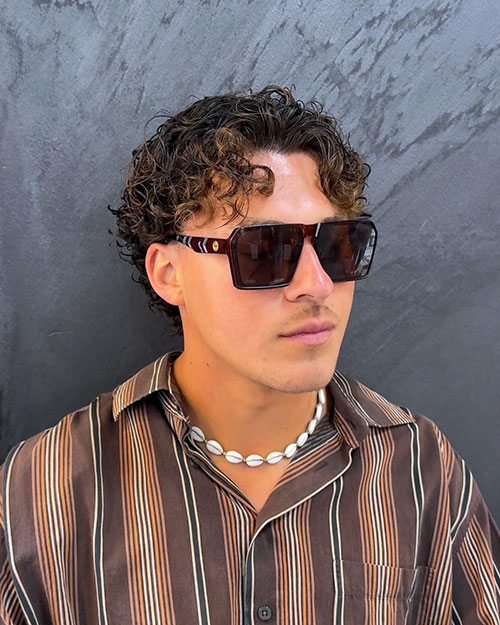 Curly Middle Part