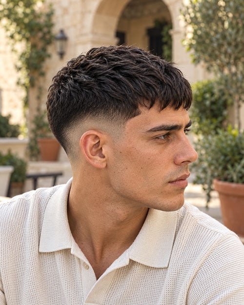 French Crop with Drop Fade