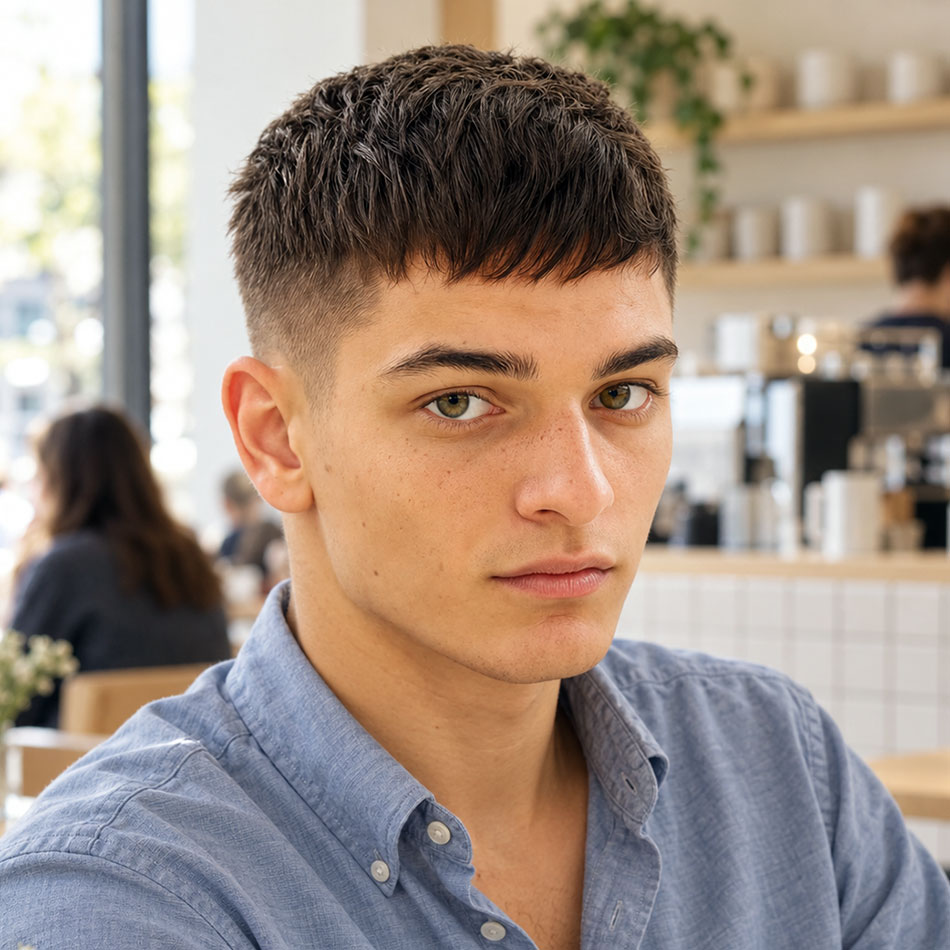 Fringed French Crop Fade with Texturizing