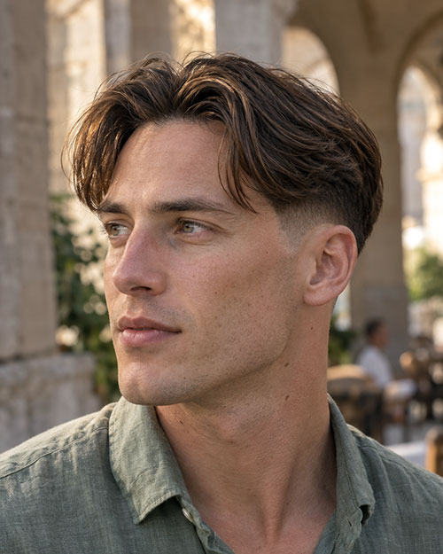 Middle Part with A Low Fade