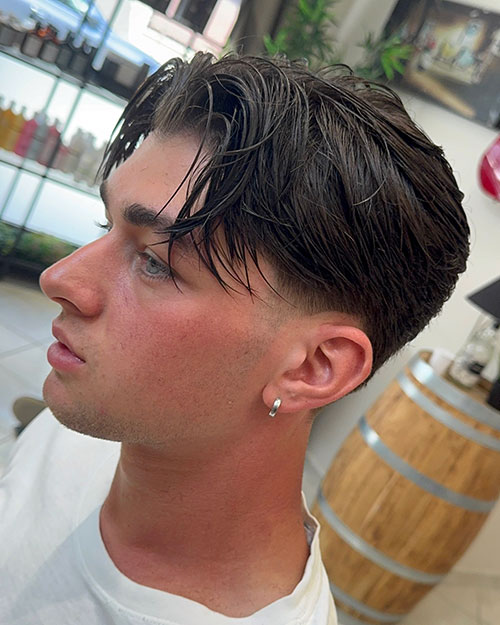 Middle Part with Taper Fade