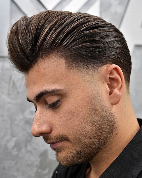 Modern Textured Pompadour Fade